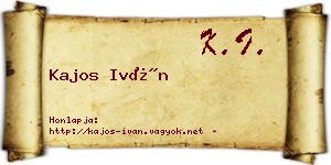 Kajos Iván névjegykártya